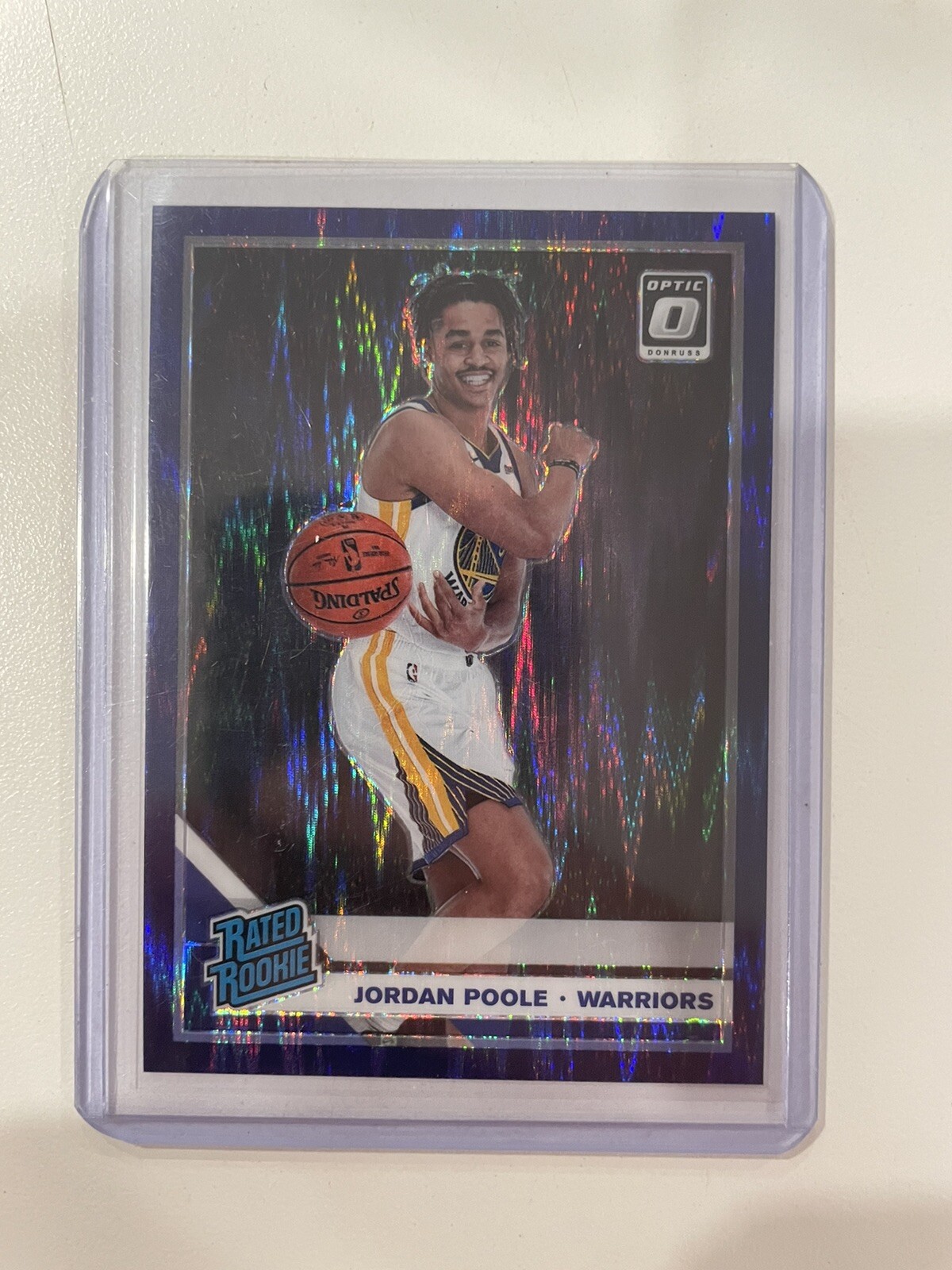 2019-20 Panini Optic - Rated Rookie Purple Shock Prizm #169 Jordan Poole