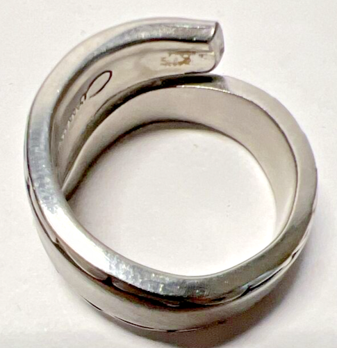 Vintage Handmade Community Stainless Steel Spoon Ring 🥄 Satin & Edge Made 🇺🇸 - Picture 5 of 7