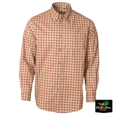 NEW BANDED GEAR CASUAL THE HUSTLE PERFORMANCE DRESS SHIRT - BURNT RED PLAID