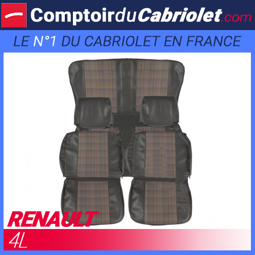 Garnitures sièges Renault 4L après 1980 ensemble complet velours marron