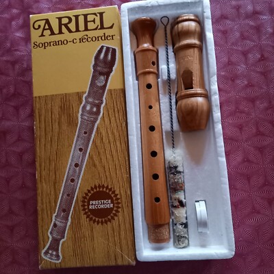 Alte ARIEL Soprano c recorder Holz Flöte in Original Verpackung