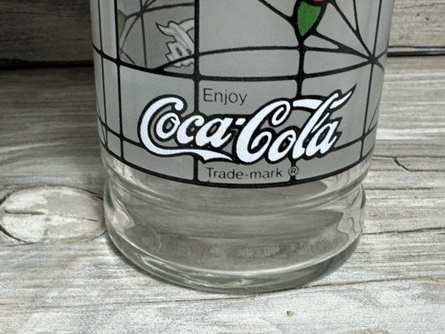 Vintage Set Of 6 , Libby Frosted Stained Coca - Cola Trademark Glasses Red Berri - Picture 4 of 10