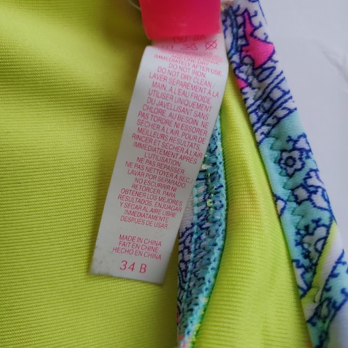Victoria's Secret Damen Juniors Gr. 34B Bikini Neckholder Top rosa blau Schleife Borte - Bild 4 von 4