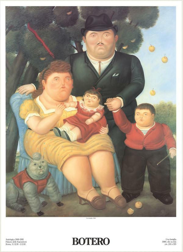 A Family by Fernando Botero Art Print Una Famiglia Rare 1991
