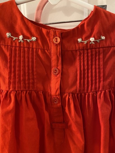 Periwinkle-Baby Girl Size 18 Mo Red Cotton Embroidered Dress With Bloomers EUC! - Picture 4 of 11