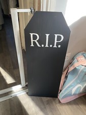 RIP Halloween Tombstone Board Indoor Home Decor Window Shop Display Large 76x30c