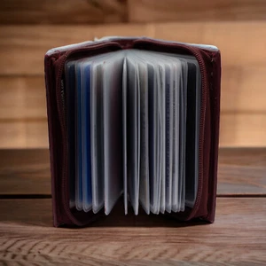 RFID Mens Slim Front Pocket Wallet Genuine Leather Bifold ID/Credit Card Holder