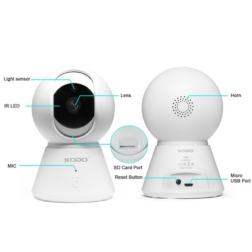 Cámara doméstica infrarroja inalámbrica XODO E6 WiFi Best Smart Home Security 1080p - Imagen 6 de 10