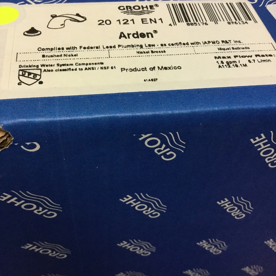 Кран для раковины ванной Grohe Arden 8 дюймов разнесенный с 2 ручками нержавеющая сталь 20121EN1 - Изображение 2 из 4