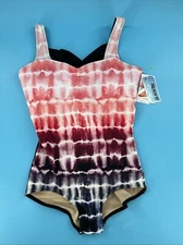 NEW w/ TAGs: Sporti Swim Pink Purple Ombre One Piece Swim USA Sz 12