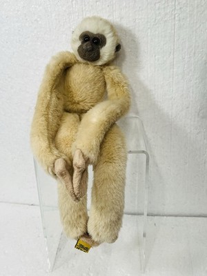 Vintage Wild Republic Gibbon Ape 17'' Sitting 24'' Hanging Plush Beige Tan No Tail