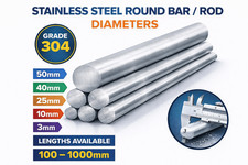 304 Stainless Steel Round Bar | Rod Cut to Size 3mm–50mm | Various Lengths