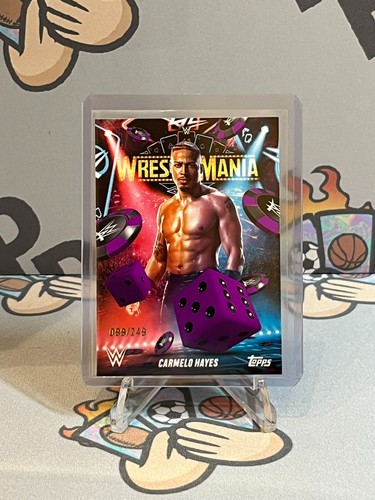 2025 Topps WWE Carmelo Hayes WrestleMania 41 Vegas Exclusive WM-20 Purple /249