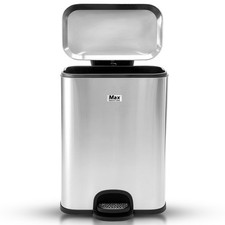 13 Gallon 50L Stainless Steel Trash Can with Lid Soft Close Pedal Rectangular XL