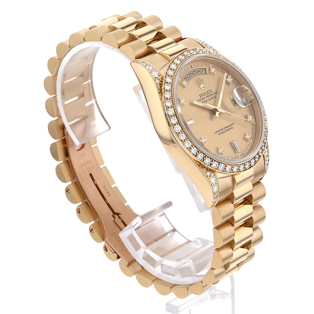 ROLEX Day-Date with diamond bezel and lugs, 8 diamonds, and 2 baguette diamo... image 3