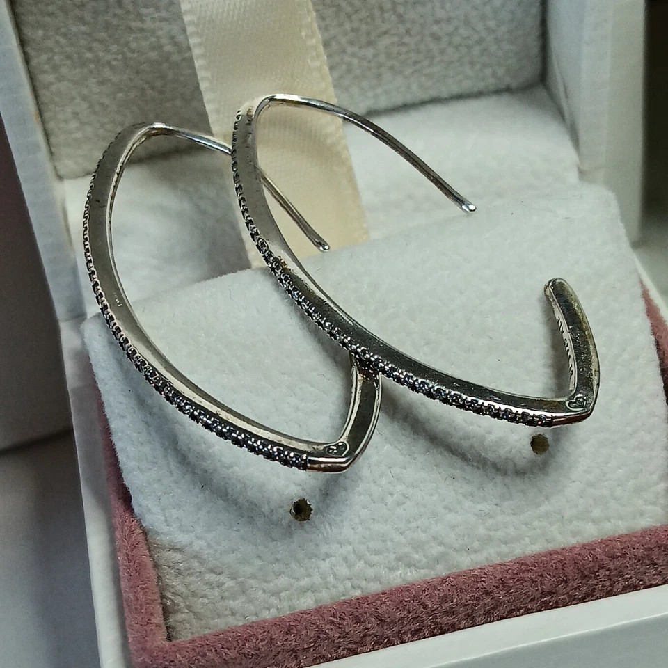 Genuine Pandora sparkling Hoops S925 ALE - Image 4 of 4