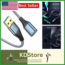 High-Speed 3.3ft USB 3.0 Extension Cable with Fast Charging & Durable Braid