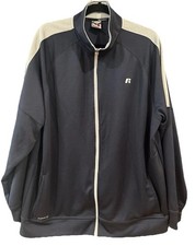Russell Athletic Men's Vintage Navy  Gray Full Zip Up Track Jacket Sz XL