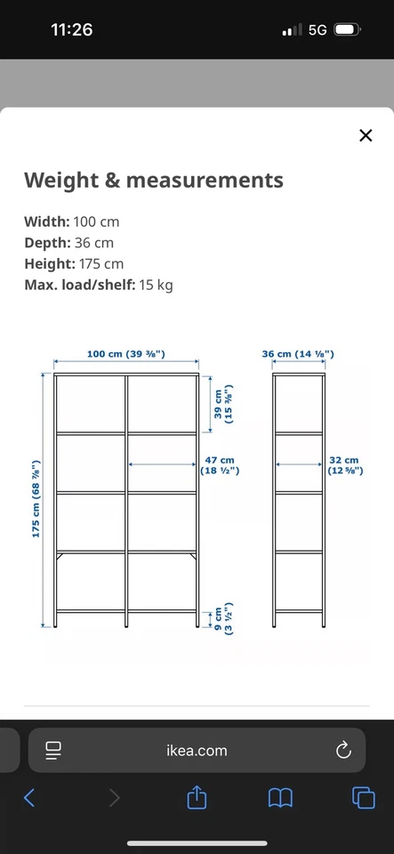 IKEA VITTSJÖ Shelving Unit Black-Brown/Glass 100x175 cm EXCELLENT CONDITION - Image 4 of 4