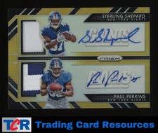 2016 Prizm #PP-SP Paul Perkins Sterling Shepard Pairs Patch Autographs Gold #/10