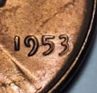 1953 P LINCOLN WHEAT PENNY UNC DOUBLED 3 ERROR #P2244