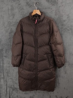 Sweaty Betty Jacke Damen Large schokobraun Daunen Federn Puffer langer Mantel