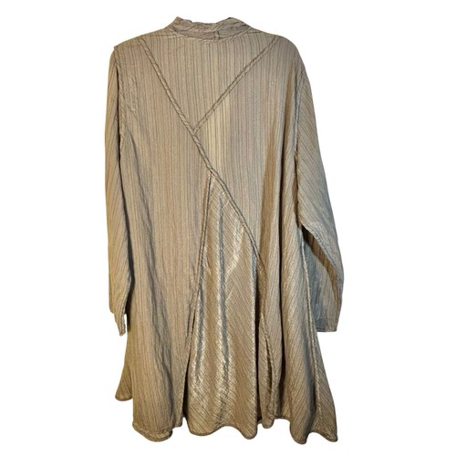 Cynthia Ashby Gray Lightweight Semi Sheer Duster Jacket Topper Lagenlook Size S - Picture 2 of 11