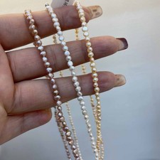 Statement 3-4mm Irregular Baroque Pearl Necklace Choker Women Jewelry Accessory