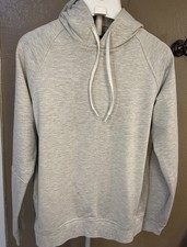 Lululemon Men's Pullover Hoodie Gray Cotton Knit Hooded Drawstring Size M
