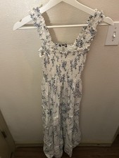 Quince women’s Cotton Maxi Sundress, Blue And White, XS
