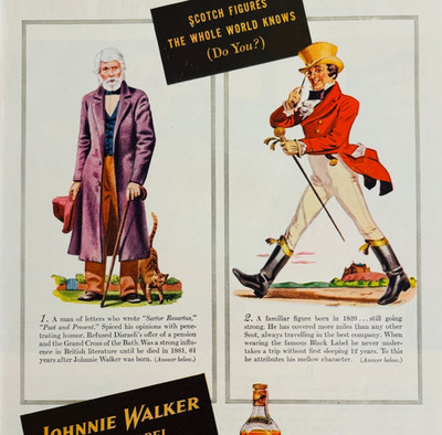 1940 Johnnie Walker Black Label Scotch Advertisement Liquor Distillery DWJ5B