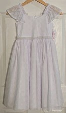 Bonnie Jean Communion Dress 6X Flutter Sleeve Flower Girl White Lace NEW