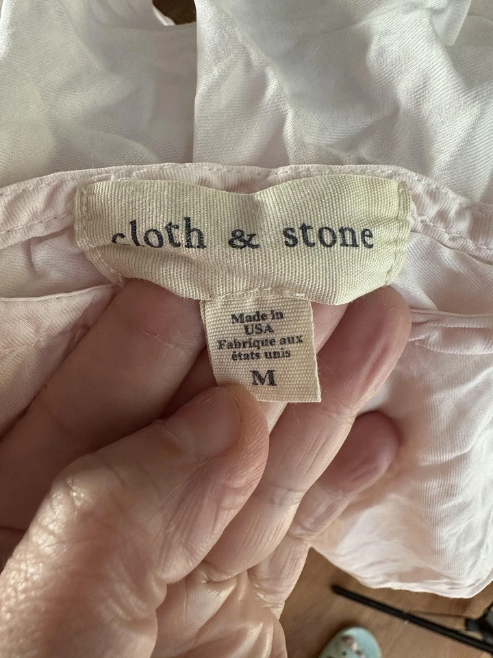 Cloth & Stone Tank Top Womens Medium Pink Cami Double Strap Pocket Made USA - Image 3 of 4