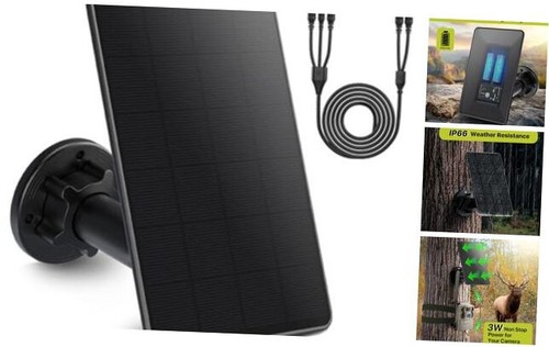 Trail Camera Solar Panel 12V/6V, Built-in 6000mAh Battery IP66 Waterproof, 3W