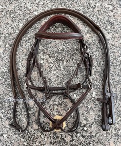 Cob-size CWD Anatomical FIgure-8 bridle & matching rubber CWD reins -Retail $935