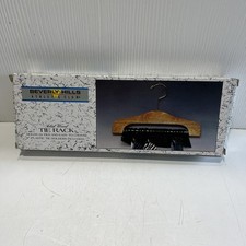 Vintage  Solid Wood Tie Hanger Rack Organizer  24 Ties  Plastic Holders Included