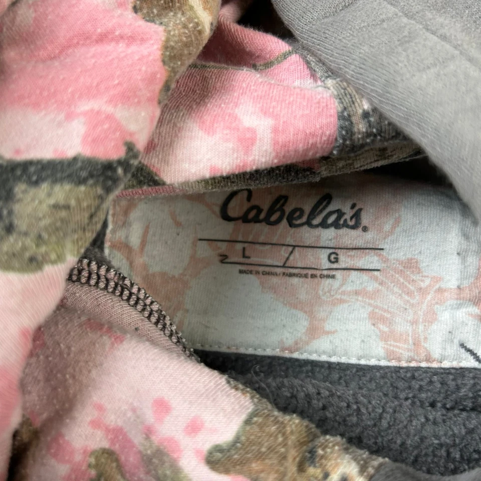 Cabelas Sudadera con Capucha Mujer Grande Gris Grueso Bordado Pullover Foto 2 de 4