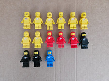 Original  Vintage 1980s LEGO Spacemen Figures- (Black, Blue, Red and Yellow)