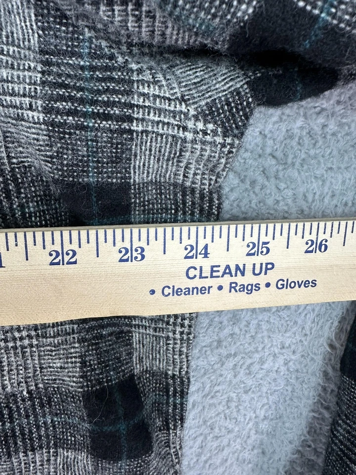 De Colección Alta Sierra Mezcla de Lana Camisa Chaqueta Para Hombres XL Gris Negro Forrado a Cuadros Botón Foto 4 de 4