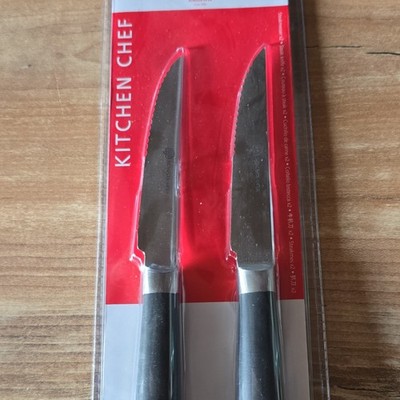 SCHULTE-UFER Kitchen Chef Steakmesser 2er-Set, gezahnte Klinge, schwarz