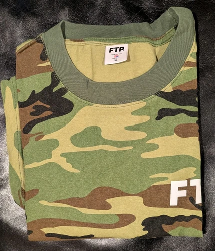 New FTP fuckthepopulation Woodland Camo Logo T Shirt Size XL
