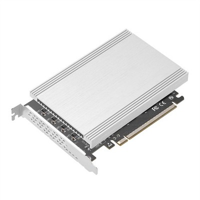 4 Port M.2 NVMe to PCIE4.0 X16 Adapter Multi-Drive Array Slots- SSD Expansion