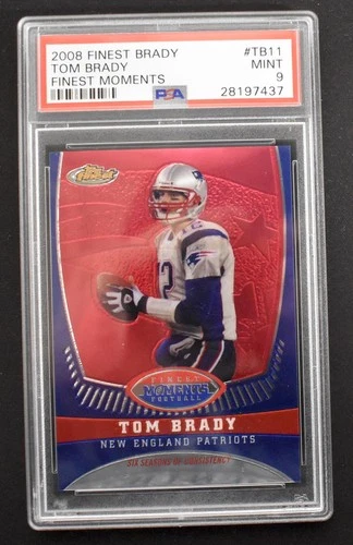 Tom Brady 2008 Topps Finest Tom Brady Finest Moments /629 #TB11 PSA 9 MINT