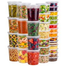 Deli Containers with Lids 48 Sets, 32/16/8 oz Food Storage Containers with Li...