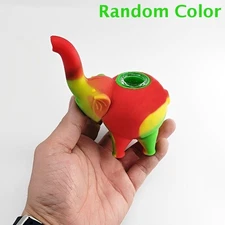 1 PCS Cute Elephant Silicone Bong – Portable, Durable, Non-Slip & Oil-Resistant
