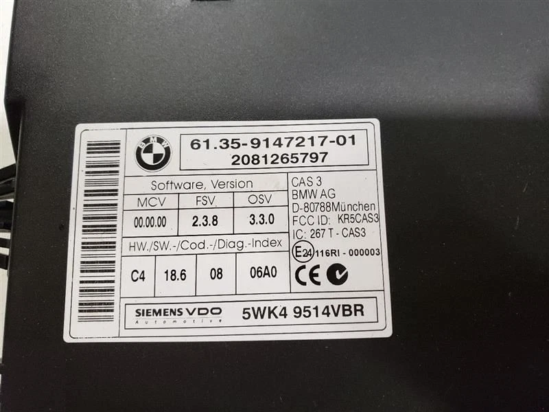 BMW 128i E82 2008 cupé automático - juego de seguridad de encendido - llave ECU CAS3 OEM Foto 4 de 4