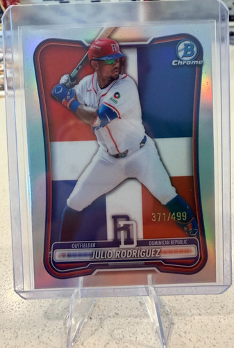 Julio Rodriguez #WBC-27 2023 Bowman Chrome WBC Flag Refractor card