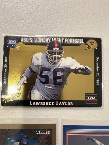 LOT NFL Lawrence Taylor (5) Card Lot 1991 - 1993 New York Giants - Picture 6 of 7
