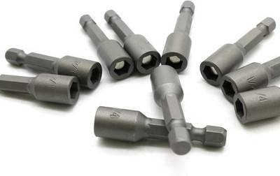 TEMO 10 pc Impact Ready Nut Driver 1/4 Inch Magnetic Nutsetter Set 1/4 Inch Shan
