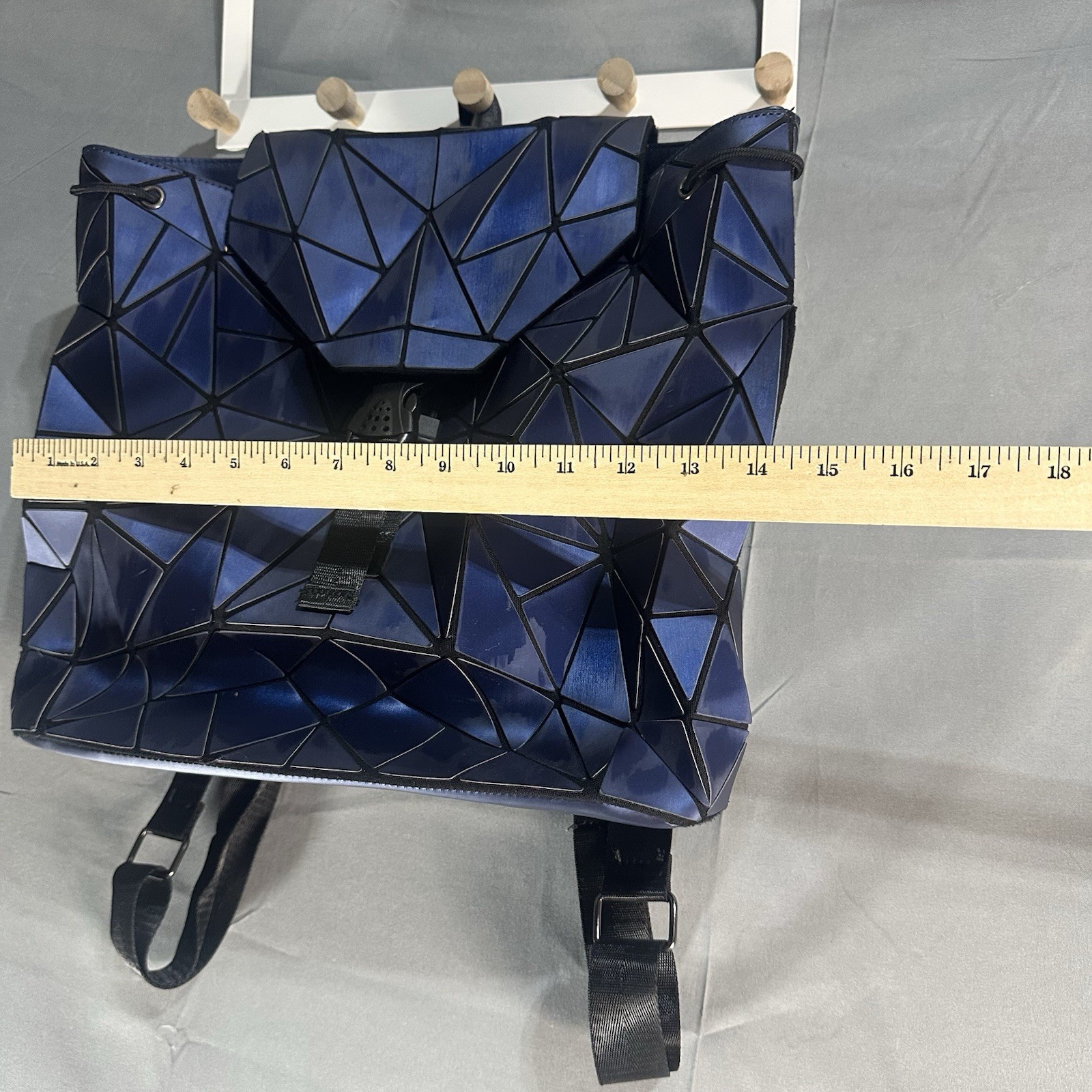 Geometric Prism Backpack Blue Foldable Origami St… - image 4